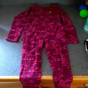 LL Bean Fleece long johns 3T
